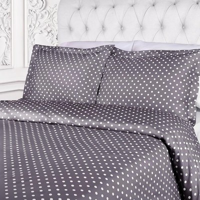 Superior Polka Dot Cotton Blend 600 Thread Count Duvet Cover Set, Oversized