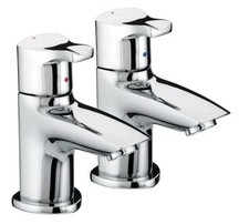 Bristan Capri Basin Pillar Taps, Hot & Cold - Chrome BNIB FREE POSTAGE