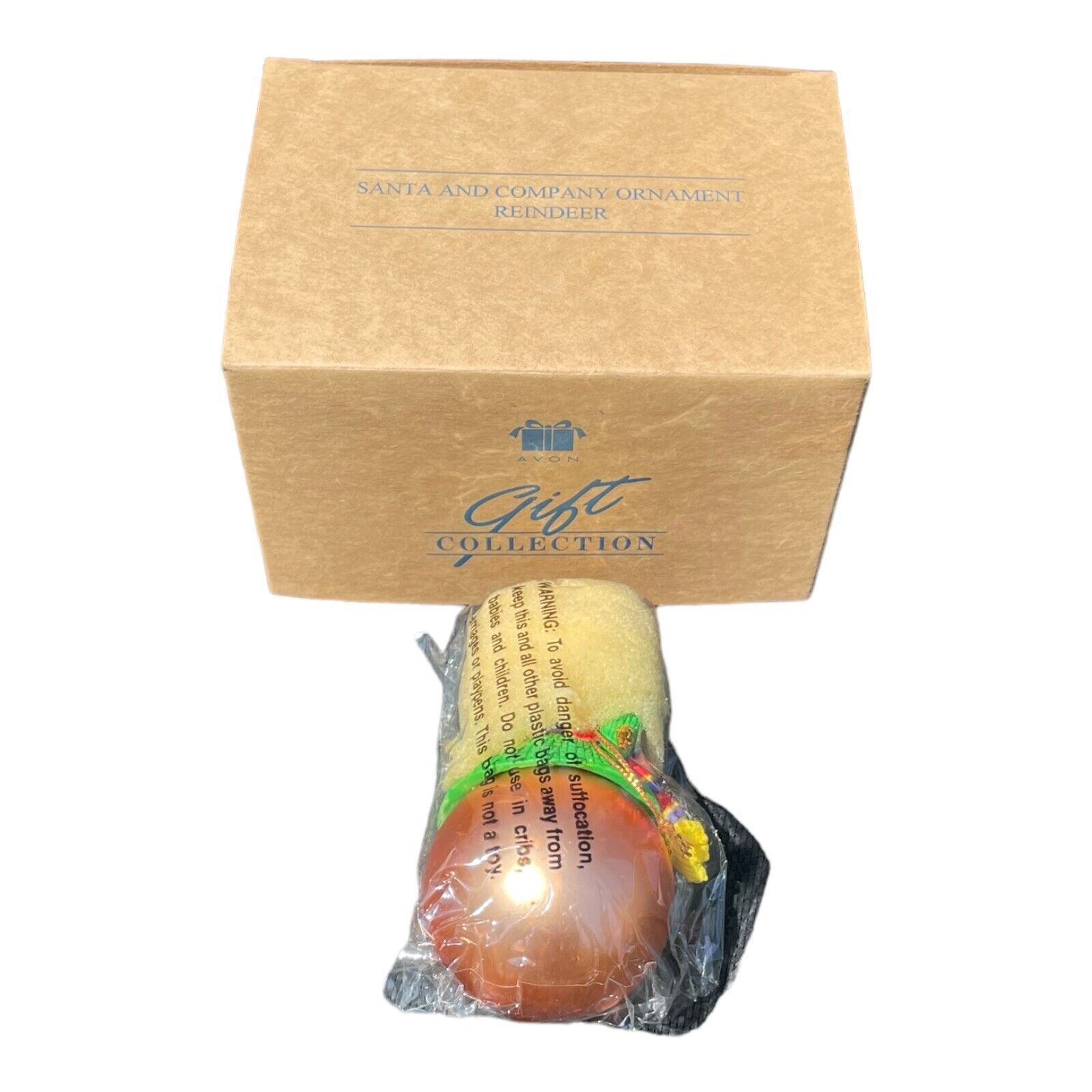 Avon 1997 Vintage Reindeer Christmas Ornament with Santa Collection