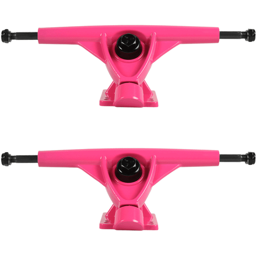 Longboard 181mm Reverse Kingpin Rosa Camion 76mm Ruote Rosa con Cuscinetti e Har - Foto 2 di 4