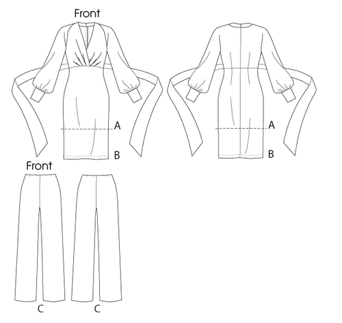VOGUE SEWING PATTERN 8825 MISSES 8-16 EASY PULLOVER TOP OR TUNIC, DRESS & PANTS - Picture 10 of 11