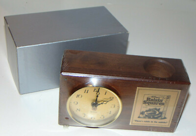 VTG UNUSED 1980s KELLOGG'S 'RAISIN SQUARES' DESKTOP ADVERTISING CLOCK! GERMANY!