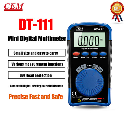 CEM DT-111 Mini Pocket Digital Multimeter Data Hold Max Hold Auto Power Off  KD