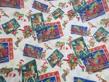 1.5 yds Christmas Fabri-Quilt Season?s Greetings Cotton Fabric North Pole gold