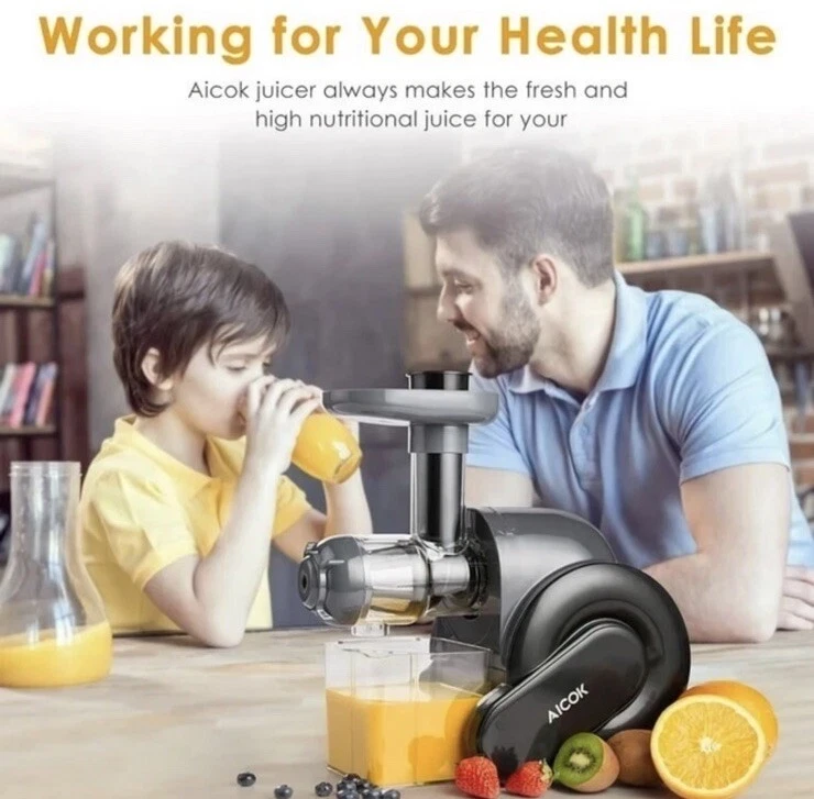 Соковыжималка Aicok медленное жевание легко чистится с тихим двигателем AMR519 - Изображение 2 из 4