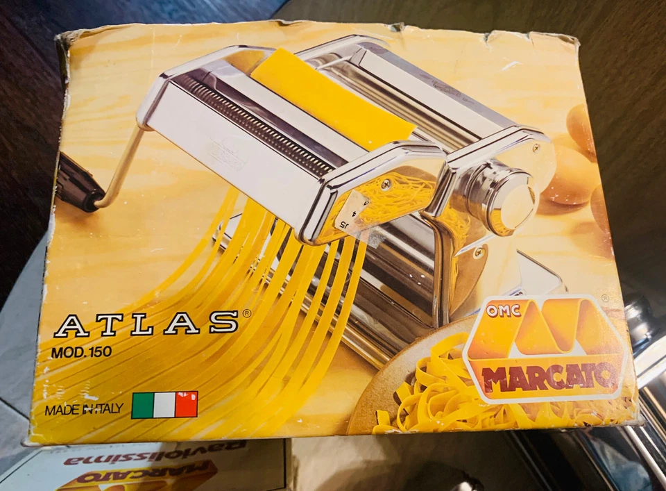 VTG Marcato Atlas 150 Chrome Pasta Maker Machine Hand Crank Made In Italy 5pcs - Image 3 of 4