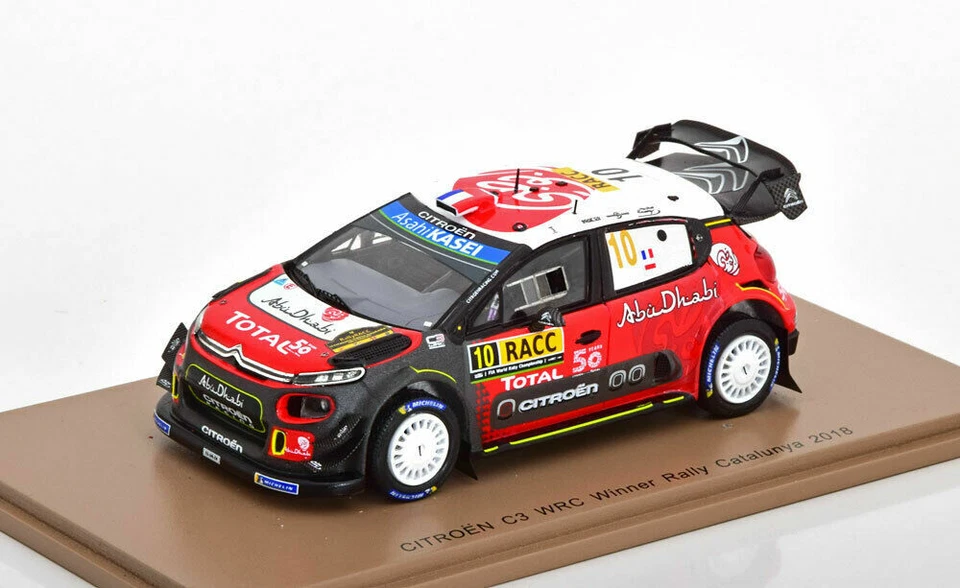 MODELLINO AUTO 1:43 SPARK MODEL CITROEN C3 WRC LOEB WINNER RALLY CATALUNYA 2018 - Immagine 3 di 4