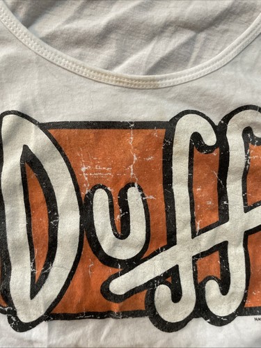 Universal Studios Tank Top Shirt Men's XL White The Simpsons Duff Sleeveless - Picture 2 of 5