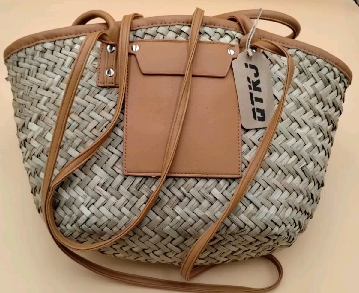 QTKJ Handwoven Summer Straw Wear It Crossbody Or Over The  Roomy!