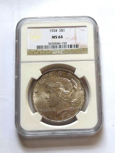 Peace Starter Set MS64 NGC Peace Silver Dollar $1 - 1922, 1923, 1924, 1925 - Picture 8 of 11