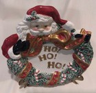 Santa Claus HO! HO! HO! Christmas Canape Wreath Plate or Wall Display Fitz&Floyd — photo 2
