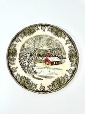 VINTAGE PLATE THE SCHOOL HOUSE FRIENDLY VILLAGE DINNER PLATE- JOHNSON BROS 10"