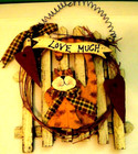 Cat Wall Hanging-"Love Much"-10''x9'' Wood Unique Cat Collectible-with Hanger. — photo 3