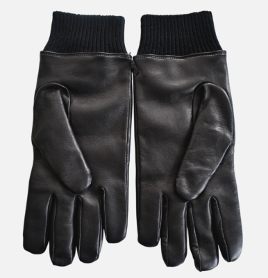 🆕️NEW GUCCI Black Lambskin Leather Men's Wrist Gloves with