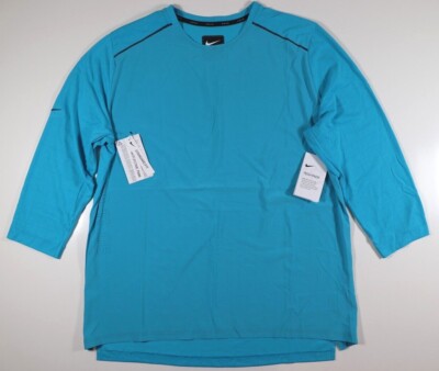 NIKE TECH PACK RISE 365 RUNNING DRI FIT 3/4 ARM OBERTEIL - BLAU AJ7977-433 HERREN XL