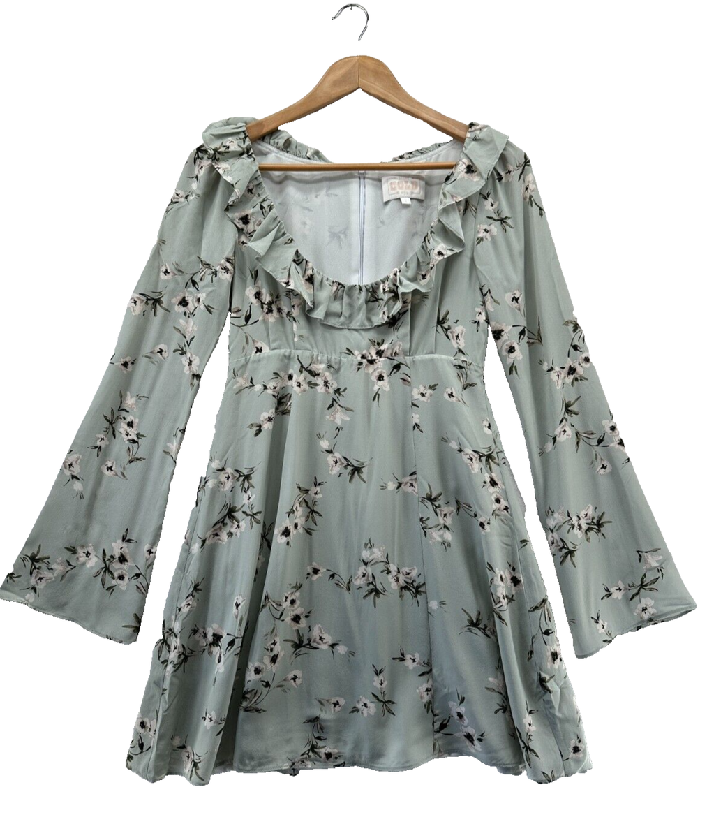 stone cold fox green dress Stone Cold Fox Sierra Dress Size 2 Silk Tuberose Floral Green Mini Empire  Waist