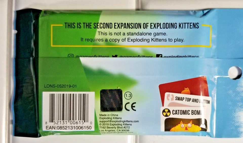 Streaking Kittens Exploding Kittens Second Expansion 2-15 Card Packs New Sealed - Image 4 of 4