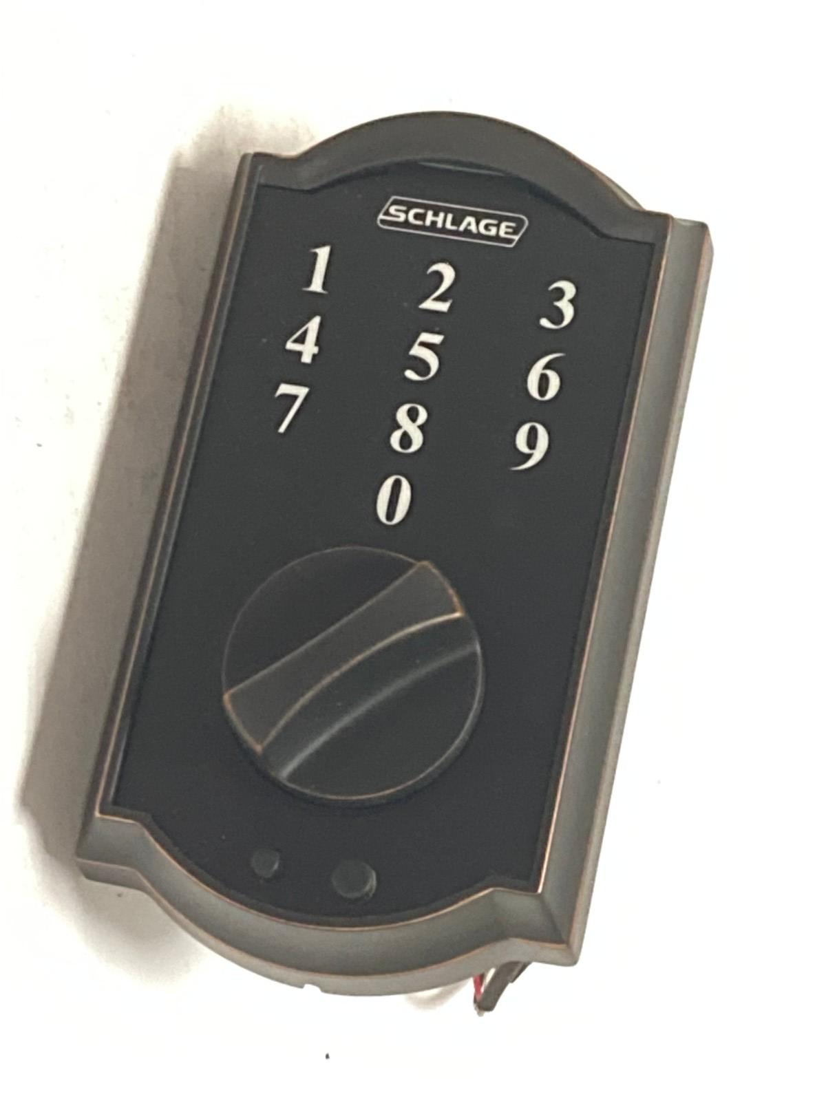 Schlage Touchscreen Keyless Deadbolt Lock in Bronze BE375VCAM716-image