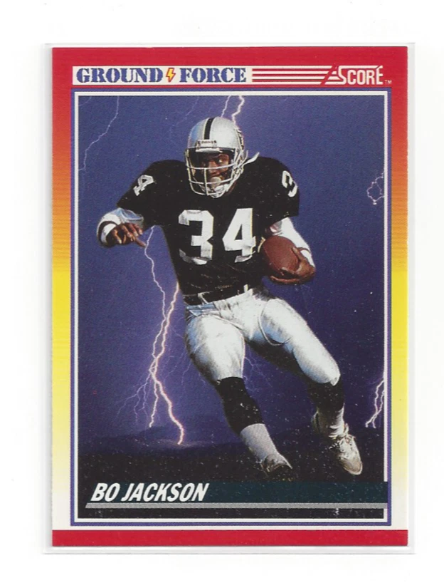 Bo Jackson 1990 Score #330 Ground Force Football Card Raiders NFL Vintage