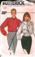 4726 Vintage Butterick SEWING Pattern Miss Loose Fitting Blouse Cowl Cummerbund