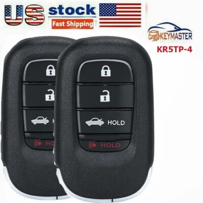 2XSmart Remote Key Fob for Honda Civic 2022 2023 2024 KR5TP-4 72147-T20-A01 4B