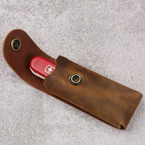 Leather knife sheath for Swiss Army multitool belt sheath holster for Swisschamp - Picture 2 of 10