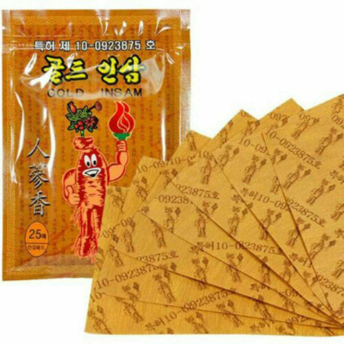 Korean Gold Insam Ginseng Patch Health Pad Patch Pain Fatigue Relief Relax 25ea - Picture 2 of 5