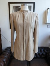 New Women's Kiton Jacket/blazer/top Sz M / It 42 Oatmeal Beige Wool Made Initaly