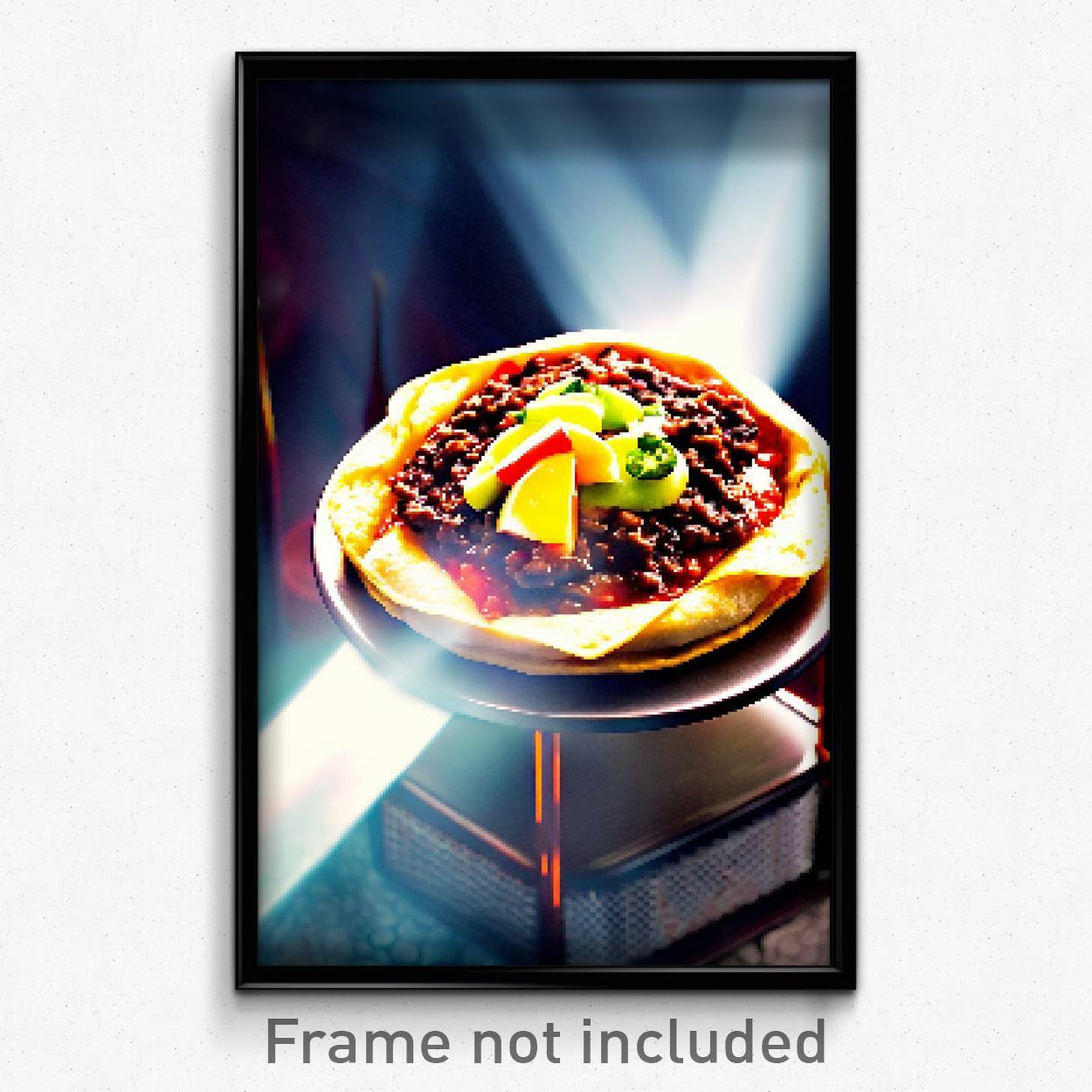 8-Bit Pixel Art Cavernous Tostada Psychedelic Trippy Video Game Poster