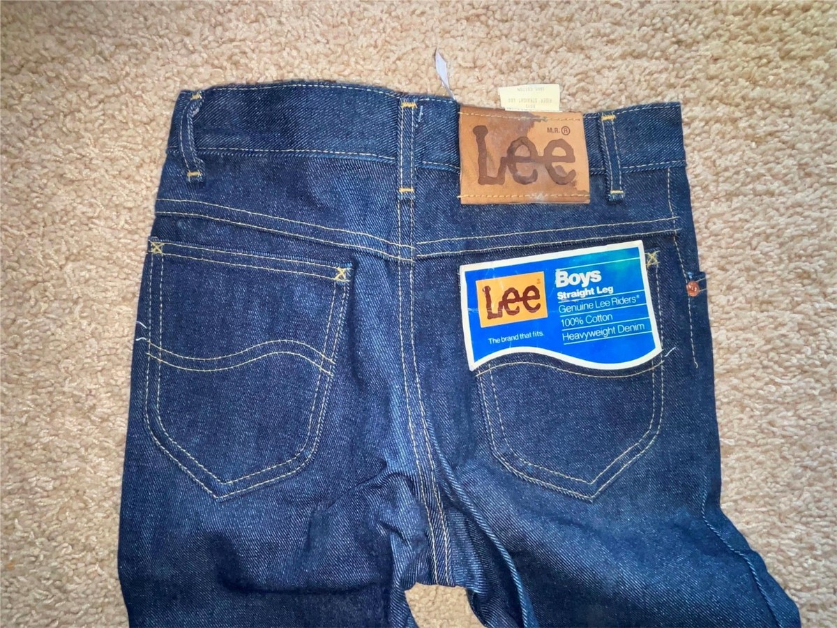 VTG 70S 80S NEW BOYS KIDS 11 25 X 27 LEE RIDERS DARK DENIM reg
