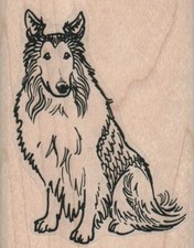 Collie 2 x 2 1/2" Rubber Stamp, Dog Stamp, Dog Lover Stamp