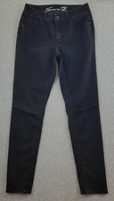 Seven7 Jeans Women's Size 10 Black Tummy Less Slimmer High Rise Skinny Stretch