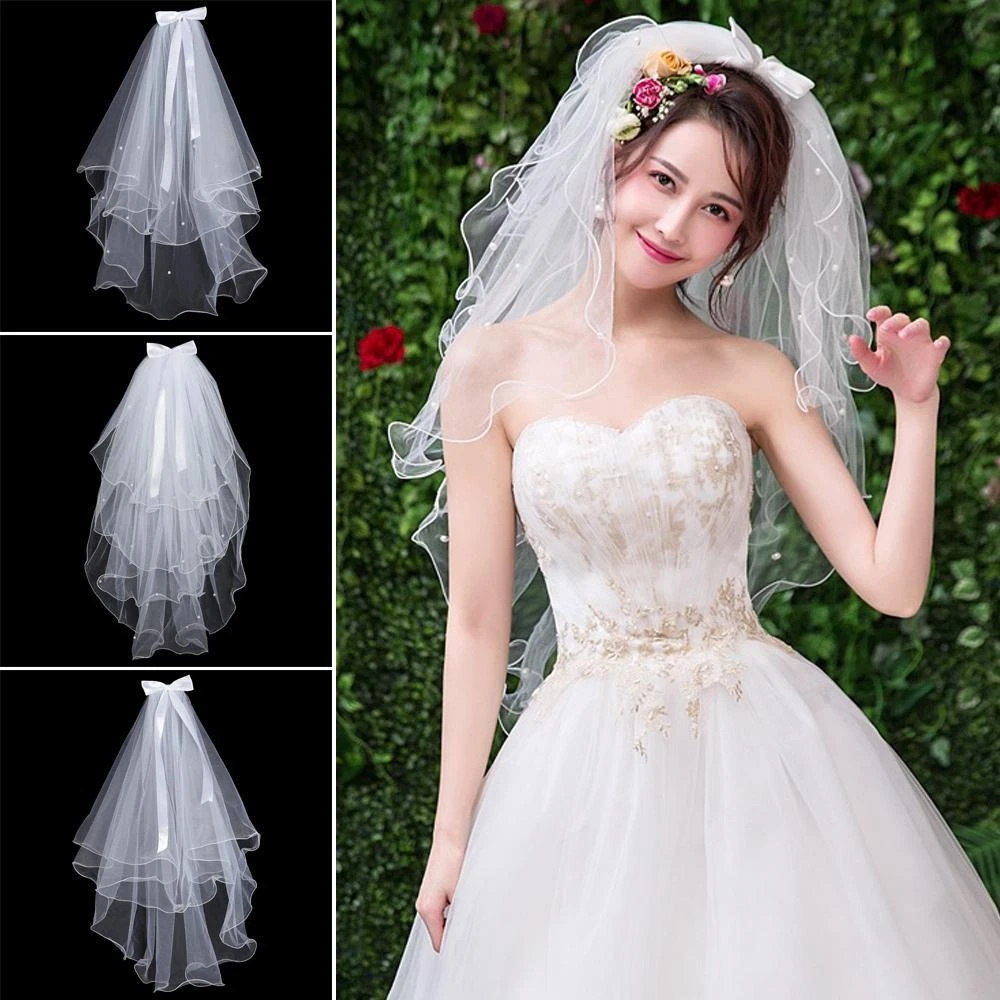 Layer Photo Veil Short Simple Women's Tulle Bridal Veil Wedding