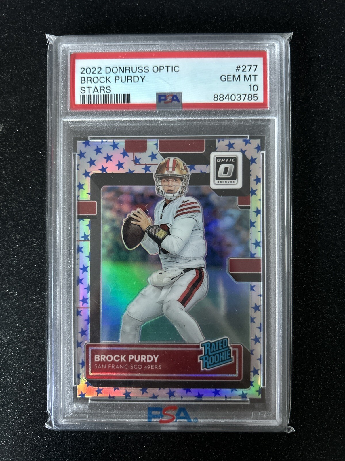 2022 Panini Donruss Optic Brock Purdy Stars #277 PSA 10