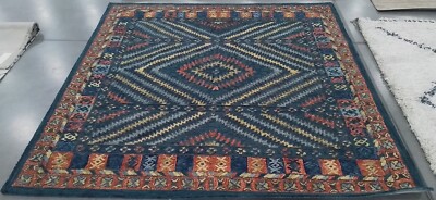 RUST / GREEN 7'-0'' x 7'-0'' Back Stain Rug, Reduced Price 1172771207 APN815P-7SQ