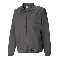 Puma Cordae X Button Up Jacket Mens Grey Casu...