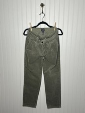 H M Regular Fit Women's Olive Green High-Rise Corduroy Pants SIZE 33