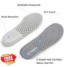 Riemot 3 Pairs Men's Shoe Insoles, Breathable Honeycomb Cushioning, Grey US12...