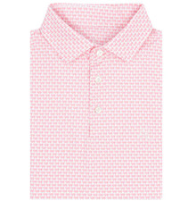 SALE Rhoback Men  s Pig Pickin Polo White Blossom Pink North Carolina Performance