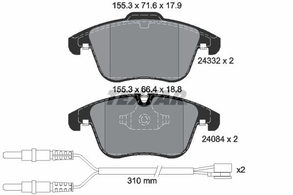 Textar Textar BremsbelÄGe Vorne Citroen C5 Break + Peugeot 407 Coupe 508 SW Brem-image