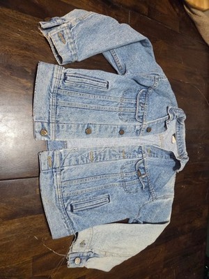 Lee Denim Jacket womens M Light Wash Jean Trucker Jacket Distressed Vintage Worn