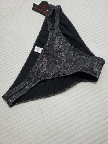 Two-tone no boundaries bikini in black with glitter and turquoise. Size L - Picture 8 of 12
