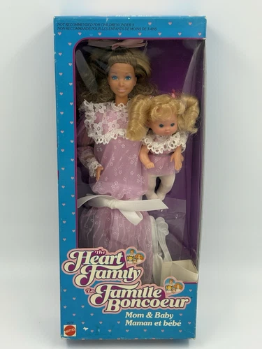 Vintage 1984 The Heart Family Mom & Baby Doll Set Canadian Issue #9078 NIB