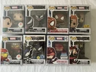 8 Funko Pop Vinyl Marvel Spider-man Lot Venom Carnage Sandman New + Protectors