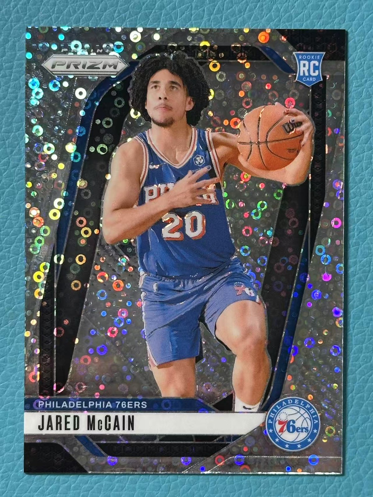 Jared Mccain 2024-25 Panini Prizm Silver Disco RC Philadelphia 76ers #222