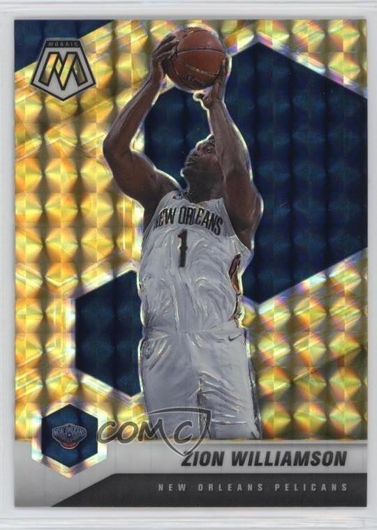 2020-21 Panini Mosaic Reactive Yellow Prizm Zion Williamson #49 11ds