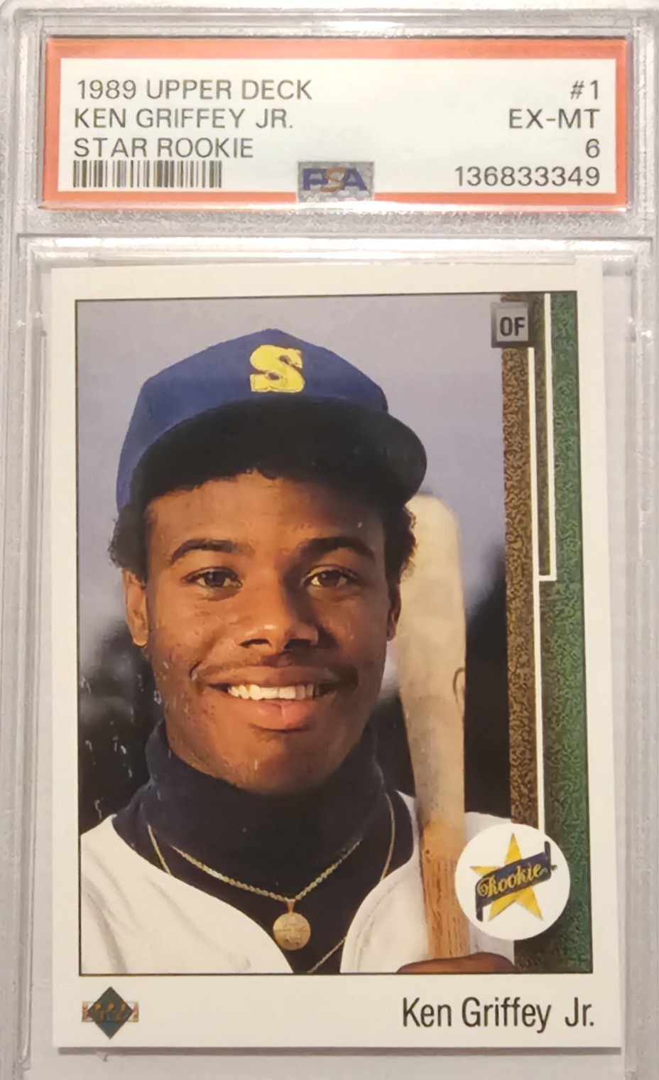 1989 UPPER DECK STAR ROOKIE #1 KEN GRIFFEY JR. ROOKIE RC PSA 6