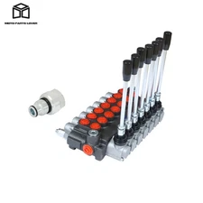 Hydraulic Directional Control Valve 3600PSI 13GPM 7 Spool + Conversion Plug