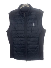 Turtleson Men's Large Black Fusion Vest Full Zip Pockets Golf Outdoors Logo NWOT