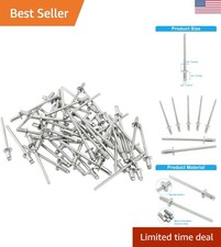 Easy to Use 50 Pcs Stainless Steel Blind Rivets 1/8" x 1/4" - Perfect for DIY